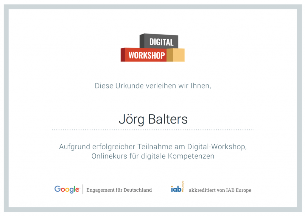 Google Zertifizierung